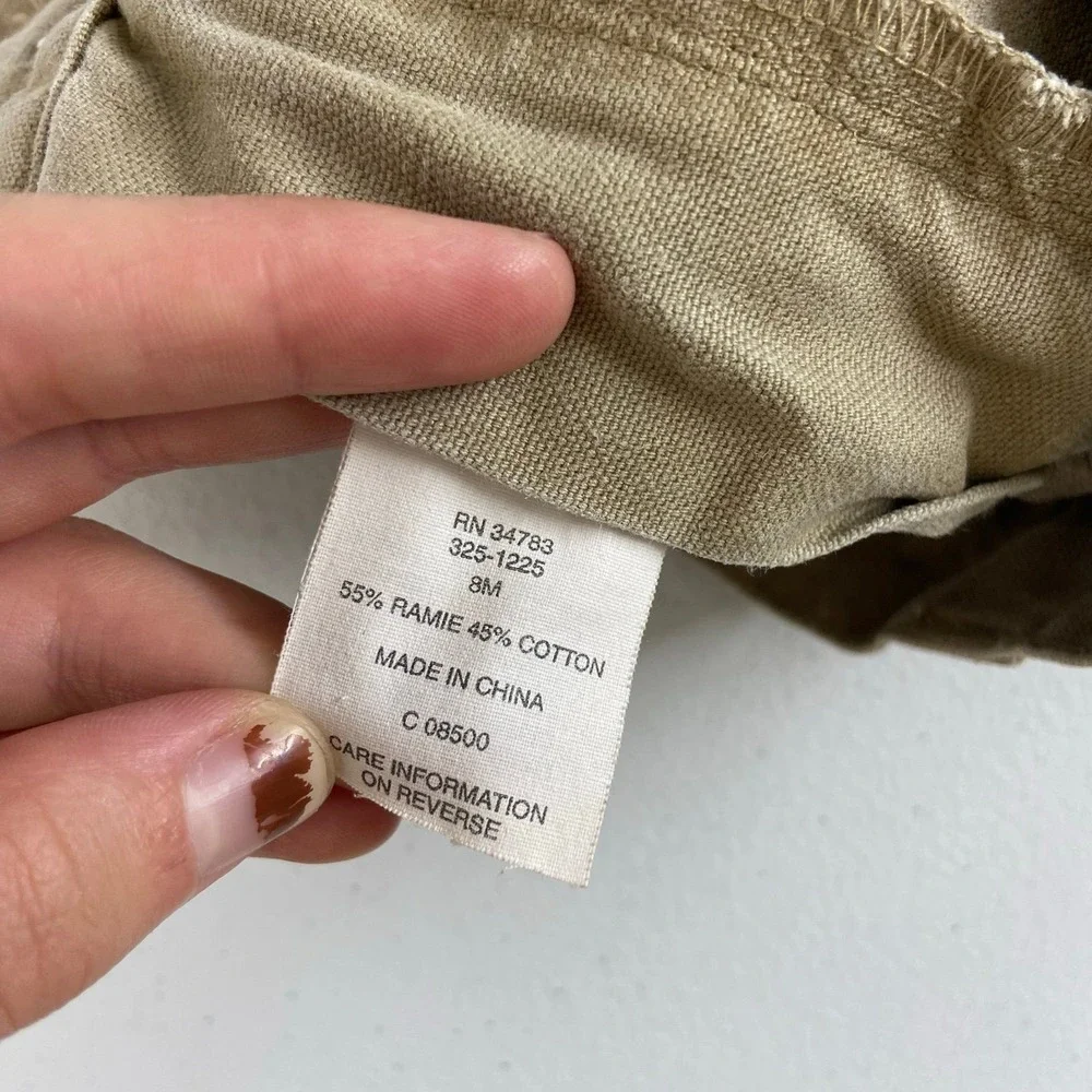 Vintage Riveted by Lee women's tan khaki cargo pocket relaxed‎ shorts 28 waist
